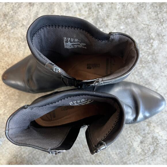 Clarks Black Leather Heeled Ankle Boots Comfortable Booties Size 9 - Picture 8 of 10